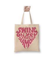Shine On You Crazy Diamond Adesıvo Pink Floyd Beyaz Bez Çanta Uzun Saplı Alışveriş Çantası