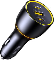 Aohi Superauto Araç İçi Şarjı, 3 Portlu Pd 170W Type-C To Type-C, Usb, Hızlı Şarj Çakmaklık Adaptörü (Çok Renkli)