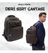 UNİSEX SUNİ DERİ GENİŞ CEPLİ OKUL VE SEYAHATE UYGUN SIRT ÇANTASI