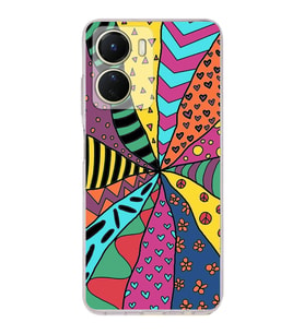 PrintiFy Vivo Y16 ile Uyumlu Retro Color 4  Kamera Korumalı Şeffaf  Kılıf