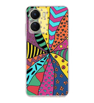 PrintiFy Vivo Y16 ile Uyumlu Retro Color 4  Kamera Korumalı Şeffaf  Kılıf
