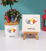 Hakem Tasarımlı Kişiye Özel Hediye Hakem Kalemlik ve Dekoratif Taş Baskı Hediye Seti