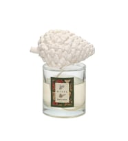 Yılbaşı 200 ml Kozalak Seramik Taşlı Oud Vanilya Oda Kokusu (Ekru)
