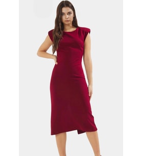Rahat Bodycon Midi Elbise Viskoz Polyester Elastan Karışımı Zarifane Tasarım Uzun Ömürlü