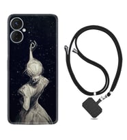 Tecno Spark 9T Kılıf Resimli Boyun Askılı İpli Desenli Silikon Star Woman 1332