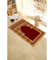 EVDEYA Dijital Baskılı Yıkanabilir Motifli 70x130 Namazlık Seccade, Seccade-1-gold, (Gold)