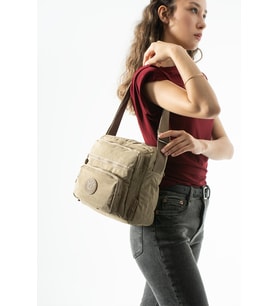 Ultra hafif, çok cepli , çok bölmeli Çapraz askılı Postacı çanta (spor, seyahat, gündelik ) Kahverengi Model: 571-6U