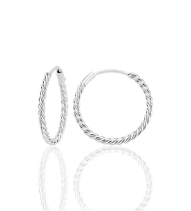 Gümüş 18 mm sık burgu halka küpe SGTL12752RODAJ