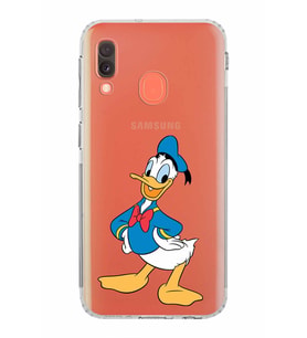 Samsung Galaxy A20e  Kamera Korumalı  Kapak Donald Duck Tasarımlı  Şeffaf Kılıf