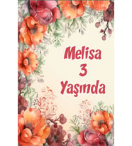 Çiçekler Temalı Doğum Günü Afişi -21 35X50 cm