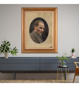 Altın Varaklı Paspartulu Çerçeveli Tablo rv467