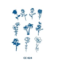 CC-024 YARI KALICI GÜL VE ÇİÇEK DESEN PARMAK VE VUCUT DÖVME-TATTO