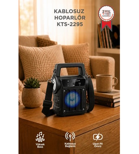 Torima Bluetooth Hoparlör Rgb Işıklı Fenerli Kablosuz Speaker KTS-2295 Siyah