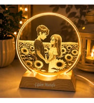 Kişiye Özel Çiçek Bahçesi Led Gece Lambası Sevgiliye Hediye Romantik Işıklı Dekoratif Masa Lambası