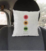 BK Gift Kişiye Özel İsimli Bad God Excellent Tasarımlı Kare Araç Koltuk Yastığı-1