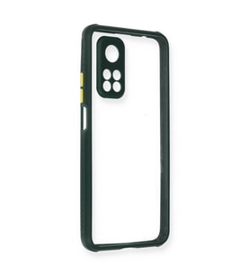 Xiaomi Mi 10t Pro Kılıf Miami Şeffaf Silikon - Koyu Yeşil