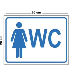 Metal Kadın Wc 20cm x 30cm A4 Büyüklüğünde Uyarı Levhası Yönlendirme Tabelası