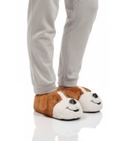 Ayakmod Gri Köpek Desenli Unisex Panduf 26K001 (Açık Kahve)