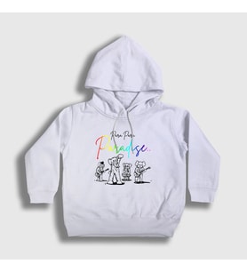 Presmono Unisex Çocuk Beyaz Paradise Coldplay Kapüşonlu Sweatshirt 471281tt (Beyaz)