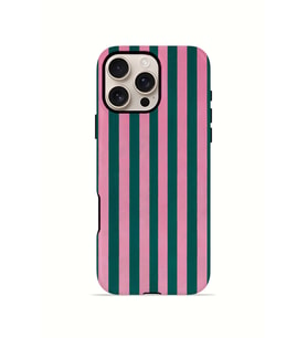 iPhone 16 Pro Vorian Çift Katmanlı MagSafe Kılıf Pink Navy Cabana