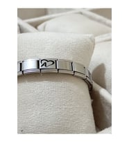 Kalpli A Harfi İtalyan Charm Çelik Bileklik