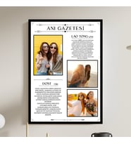 Kişiye Özel Anı Gazetesi Tablo 20x30 cm MDF UV Baskı Fotoğraflı Dostluk Hatıra Tablosu