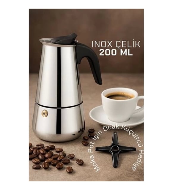 mokaページ CEYLAN ADAM Inox Moka Pot - Paslanmaz Çelik Profesyonel Moka Pot