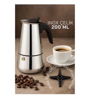 CEYLAN ADAM  Inox Moka Pot - Paslanmaz Çelik Profesyonel Moka Pot - 200 ml