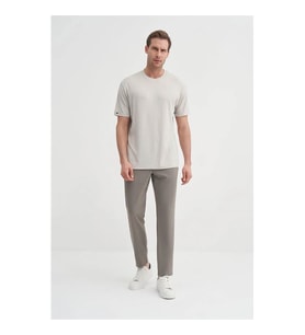 Cazador Regular Fit Dokulu Gri Erkek T-Shirt 42530