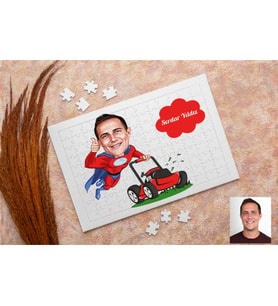 Süper Erkek Karikatürlü Kişiye Özel Puzzle