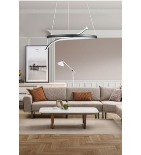 Snake Modern Tasarım Beyaz Ledli Yatak Odası - Cafe - Mutfak - Salon Led Avize (Siyah)