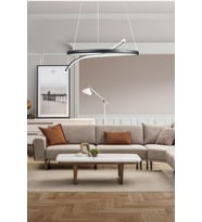 Snake Modern Tasarım Beyaz Ledli Yatak Odası - Cafe - Mutfak - Salon Led Avize (Siyah)