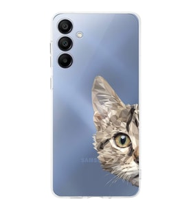 PrintiFy Samsung Galaxy A16 Uyumlu Kamera Korumalı Catface Tasarımlı Şeffaf  Silikon Kılıf