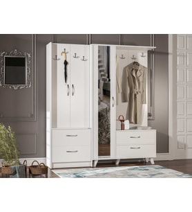 ABRE vm-342348 BEYAZ VESTİYER PORTMANTO AYAKKABILIK