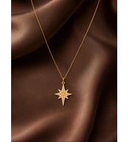 Kişiye Özel 925 Ayar Gümüş Kutup Yıldızı Model Kolye (Gold)
