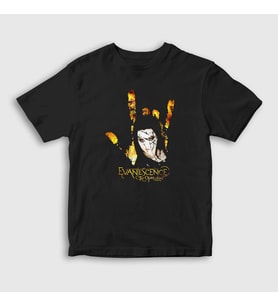 Presmono Unisex Çocuk Siyah Rock Evanescence T-Shirt 386638tt