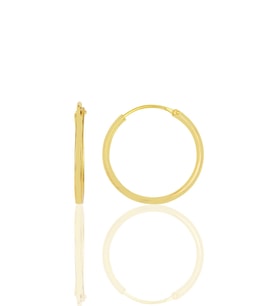 Gümüş altın yaldızlı 18 mm halka küpe  SGTL11745GOLD