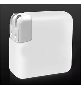Coverzone Apple ile uyumlu G�� Adapt�r� Silikon K?l?f 85 W, 87 W - ve 96 W USB-C G�� Adapt�r� Silikon K?l?f Koruma Macbook ile uyumlu G�� Adapt�r� Renkli K?l?f (Beyaz, 96W)