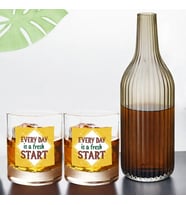 BK Gift DTF Motto Tasarımlı İkili Viski Kadehi ve Karaf Seti-7, Arkadaşa Hediye, Sevgiliye Hediye