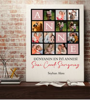 BK Gift Kişiye Özel Anne Tasarımlı Kanvas Tablo-1, Anneye Hediye, Anneler Günü Hediyesi, Eşe Hediye