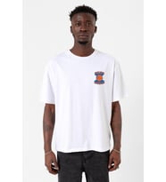 Dubious Handles Logo Beyaz Erkek Oversize Tshirt