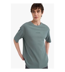 Defacto Mini Baskılı Yeşil Erkek T-Shirt D5871AX/GN1083