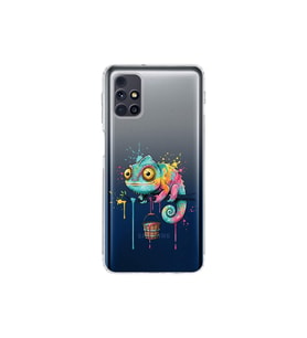 Samsung Galaxy M31s ile Uyumlu Splash Bukalemun Tasarımlı Şeffaf Silikon Kılıf