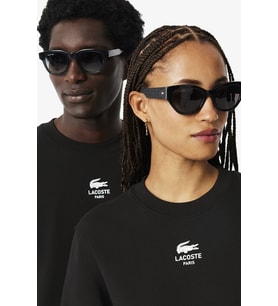 Lacoste Unisex Sweatshirt Bisiklet Yaka Pamuklu Sweatshirt Siyah