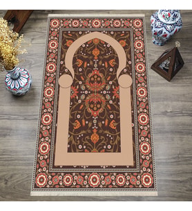 Dijital Baskılı, Yıkanabilir, Yumuşak Dokulu Çocuk ve Yetişkin SECCADE 65x115 cm  S-DOT-S-041