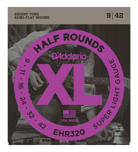 D’Addario EHR320 Elektro Gitar Tel Seti 09-42 Half Rounds Super Light