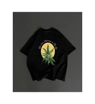 Ön Ve Arka Baskılı Oversize Bisiklet Yaka T-shirt- Siyah