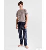 LC WAIKIKI Lacivert Regular Fit Ekose Erkek Pijama Takımı