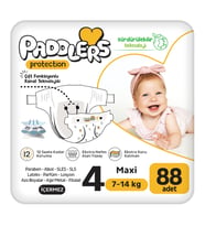 Paddlers Protection Bebek Bezi 4 Numara Maxi (7-14 Kg) 88 Adet – 2’li Jumbo Set, Maksimum Koruma