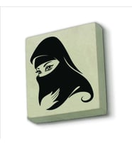 Çarşaflı Kadın Çizimi Baskılı Doğaltaş  Magnet(KRG-088)
